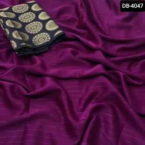 Georgette-Blusa de tela con arcoíris Zari para mujer, blusa elegante de estilo de tela de diseñador, colorida, con brocado - Product Image 6