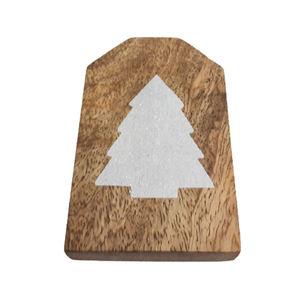 Decoración de Navidad Mango Adorno colgante de madera Brillo blanco Reno Colgante para decoración del hogar Hecho a mano a granel - Product Image 5