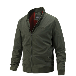 Chaqueta cortavientos de Otoño Invierno para hombre, ropa deportiva/informal/de negocios de alta calidad, diseño Simple sólido con cuello levantado - Product Image 1