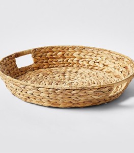Plateau de panier tissé en jacinthe d'eau naturelle, forme et taille personnalisées, à vendre, fabriqué au Vietnam - Product Image 2