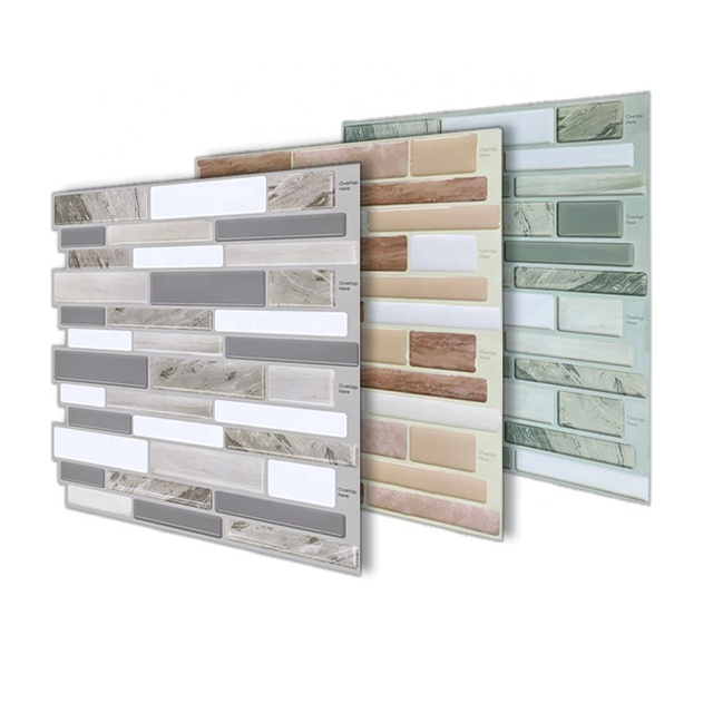 Self-Adhesive PVC 3D Wall Sticker Wallpaper Tiles Peel and Stick Removable for Kitchen Backsplash & Bathroom Offset Printing
