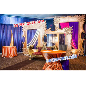 Cadre de fond de scène de mariage en fibre dorée autoportant, panneaux de fond de mariage de différents designs, Australie - Product Image 1