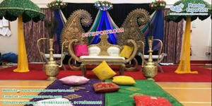 Punjabi Wedding Mehndi Stage Props & Statues Best Wedding Sangeet Decoración Props Mehndi Stage Props para Punjabi Wedding USA - Product Image 6