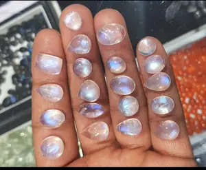 Di alta qualità arcobaleno pietra di luna blu fuoco liscio Cabochon sciolte gemme forma Mix pietre per gioielli da sposa gioielli fatti a mano