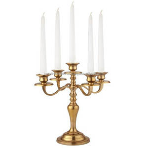 Candelabro de cristal de Metal de aluminio de 5 brazos hecho a mano elegante centro de mesa de boda decoración de Pascua soporte de pilar de impresión personalizable - Product Image 3