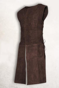 Gilet en cuir médiéval Aragorn, taille plus, longueur longue, pour l'hiver - Product Image 6