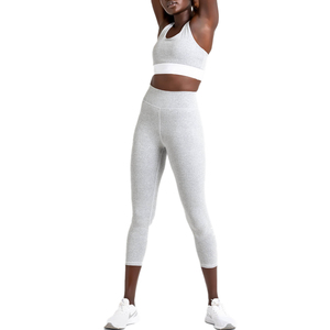Conjunto deportivo OEM Seamless Yoga White Comfort, bra y leggings para gimnasio, conjunto de leggings y bra con aberturas para mujeres/niñas. - Product Image 1
