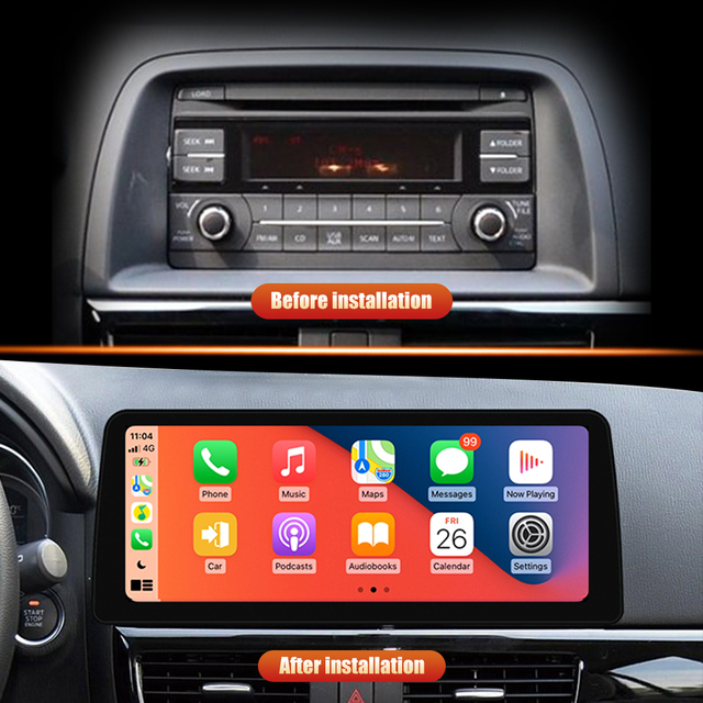 AuCar Android 10 12.3" Car Radio GPS Navigation Head Unit Car Video Multimedia DVD Player Android Stereo for Mazda CX5 2013-2016