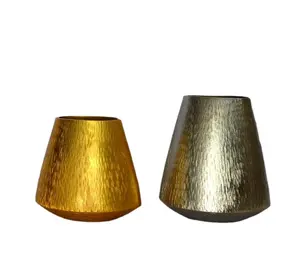 Vases à fleurs antiques en aluminium nickelé plaqué or brillant poli moderne de luxe fantaisie Offre Spéciale, Vases décoratifs de mariage à domicile - Product Image 1