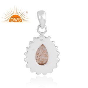 Pendentif en argent Sterling 925 naturel, double pierre de soleil, pierre précieuse, cristal pour femmes, fabrication de bijoux - Product Image 4