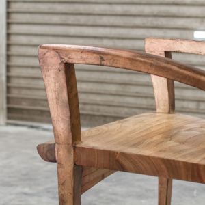 Sillón de Comedor Ndoro, Madera Maciza con Acabado Natural, Diseño Clásico, Muebles para Sala de Estar, Comedor, Hogar y Hotel - Product Image 3