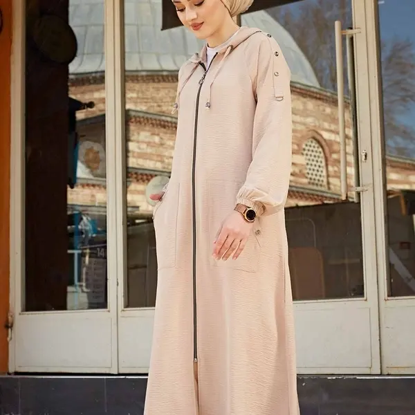 Áo Choàng Thể Dục Nhịp Điệu Có Khóa Kéo Cho Nữ Mùa Mới Quần Áo Hồi Giáo Abaya Kaftan Dubai Thời Trang Hồi Giáo Ả Rập Hồi Giáo Thổ Nhĩ Kỳ Chất Lượng