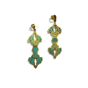 Pendentif amulette tibétaine, Double Dorje de haute qualité - Product Image 1
