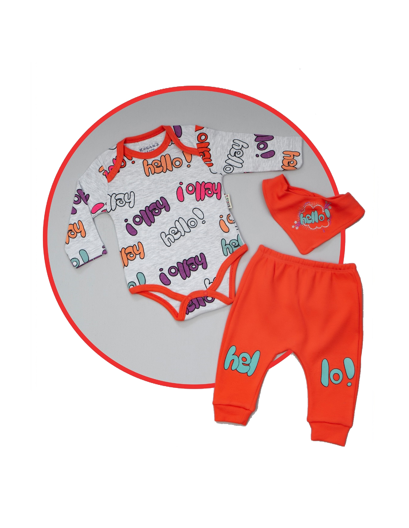 Горячая распродажа! Комплект из 2 предметов для девочек Hello Baby, Весенняя мягкая хлопковая детская одежда с шарфом от бренда Necix