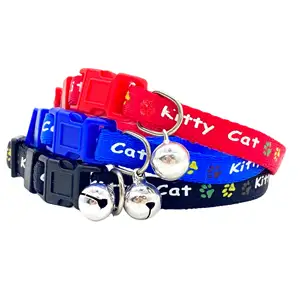 Manufacturer Breakaway Cat Collar With Kitty Printing Personalized Cat Collar With Bell