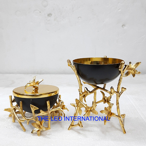 Support à fleurs en métal coulé couleur dorée blanc mat bol brûleur de haute qualité Mabkhara encens charbon de bois Oud - Product Image 3