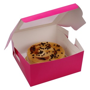 Venta al por mayor de alimentos a granel Cupcake Gable Box con asa hecha de cartón recubierto de papel de arte Ecológico Cajas de carpetas rígidas - Product Image 6