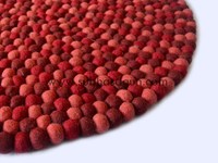 Wasserdichter roter Wollfilzteppich, beflockt, maßgefertigt, haustierfreundlich, handgefertigt, niedriger Flor, für Wohnzimmer, Kinderzimmer, Tür