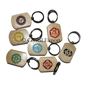 Supplier of Color Chakra Wood Engraved Keychain : Color Chakra Wood Engraved Keychain for Sale - Product Image 1