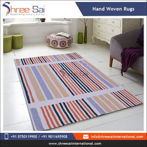 Top fournisseur offrant directement des tapis de sol tissés à la main 100% coton brodés sur mesure conçus pour un usage de bureau en Inde - Product Image 5