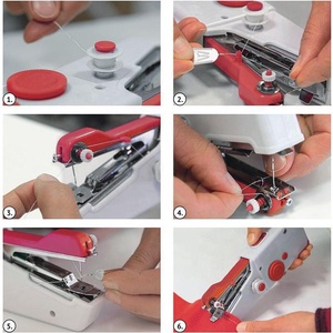 Machine à coudre portable mini multicolore, pratique, pour la maison, multifonction, fonctionne avec batterie ou câble <span class=keywords><strong>USB</strong></span>, avec étui en silicone - Product Image 5
