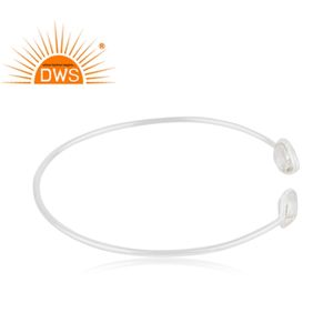 Brazalete de Plata de Ley 925 con gema de cristal Natural, joyería fina - Product Image 2