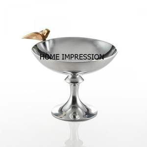 Conception de nid en fonte d'aluminium bol fantaisie en aluminium forgé fruits servant des bols en métal martelé en forme de fil métallique bols en métal coulé - Product Image 2