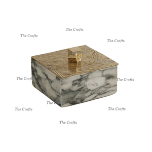 Joyero de mármol de forma rectangular con perilla negra para boda, cumpleaños y compromiso, Caja de Regalos de joyería, joyero - Product Image 4