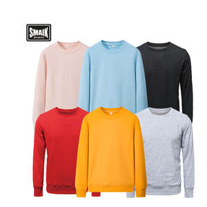 Sweat-shirt à col ras du cou unisexe taille XS 100% coton hiver capuche tricotée broderie coton uni surdimensionné motif teint - Product Image 4