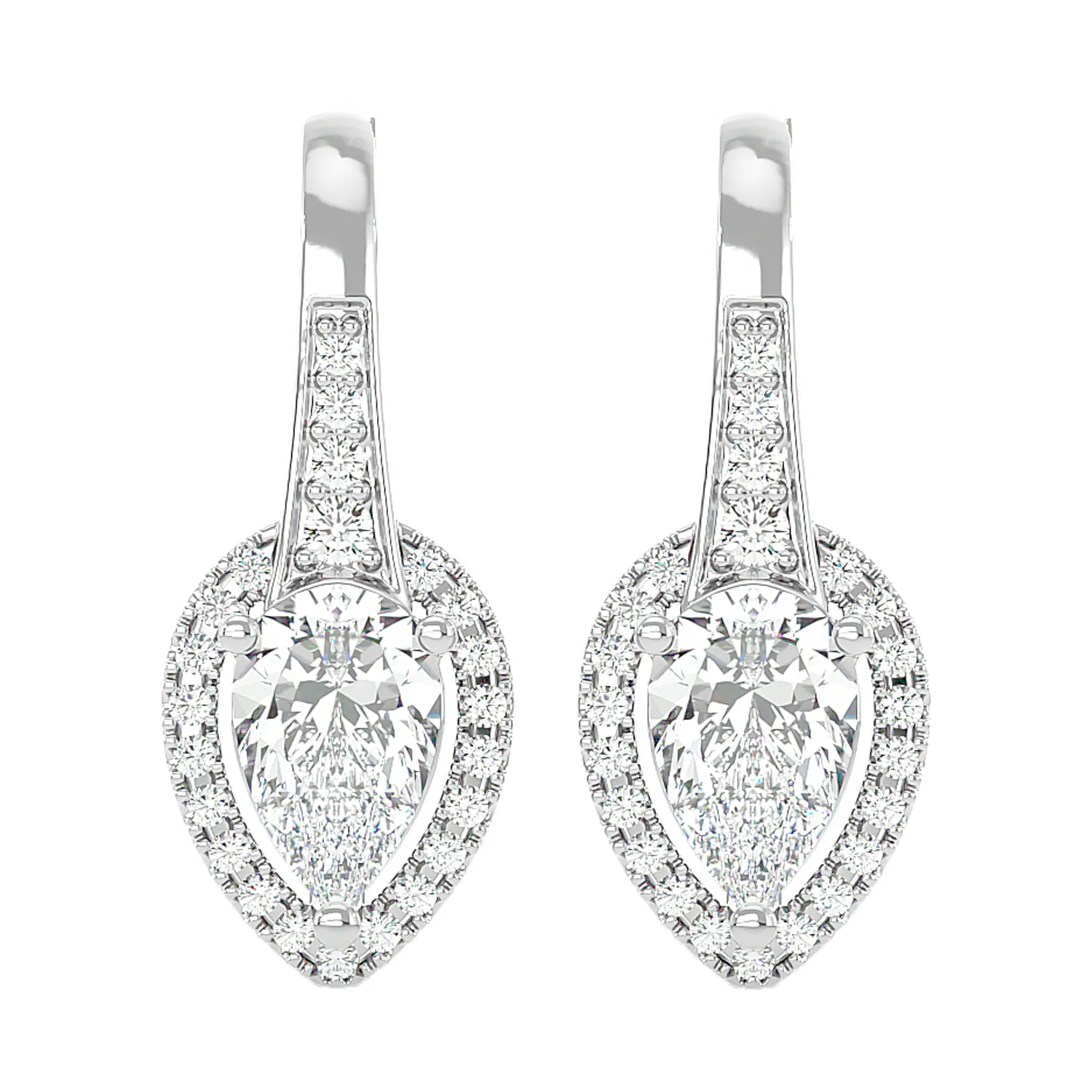 Antikes Design Gold Runde reine 10 Karat Weißgold Diamant Ohrringe für Frauen Kaufen Bester Preis