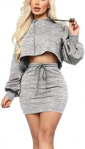 Vente chaude tops ensemble manches courtes à capuche pour femmes % 100 coton plussize Confortable À Manches courtes De Qualité Supérieure croptop - Product Image 6