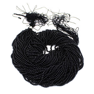 Cuentas de hilo de 16 pulgadas, ónix negro Natural, 2-3mm, liso, redondo - Product Image 5