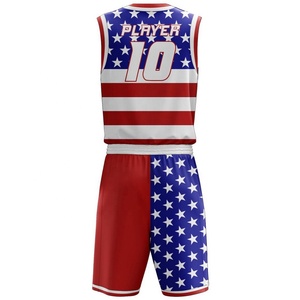 Maillot de basketball personnalisé par sublimation pour équipe, blanc, rouge, bleu, col en V, sans manches, anti-humidité, 100 % polyester, logo frontal, adulte - Product Image 6