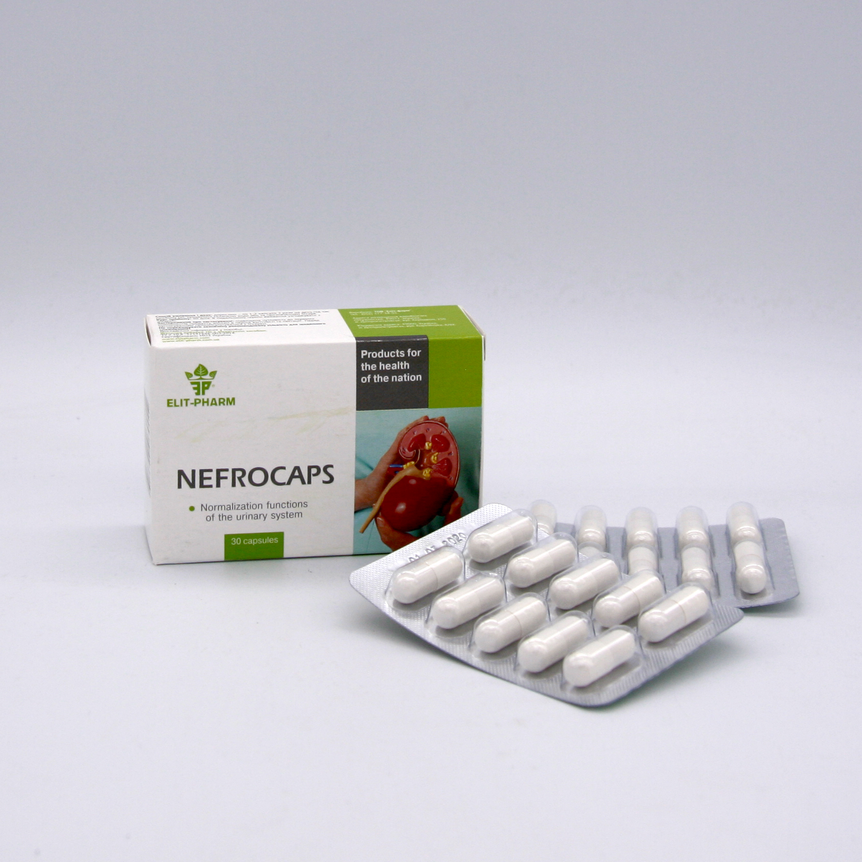 Капсулы Nephrocaps для уменьшения воспалительного процесса в мочевых путях и почеках