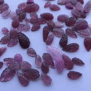 도매 공장 가격에 제조 업체 공급 업체에서 천연 핑크 전기석 잎 모양 느슨한 조각 보석 지금 구매 온라인