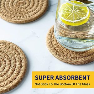 Rattan Tea <b>And</b> Coffee <b>Coasters</b> With Natural Finished Perfect For Home Dining Table <b>And</b> Wholesale Supplies <b>Set</b> Of 6 Pcs - Product Image 2