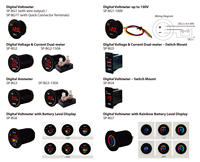 YIS Laut DC 12/24V IP67 Tahan Air Bulat Digital Tegangan Baterai Meter 12V Volt Voltmeter untuk Marine Perahu Mobil Sepeda Motor