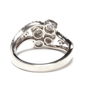Bague de mariage pour femme en or blanc massif 18 carats avec diamants 100 % naturels, sertie pavé, 4 grappes, cadeau idéal pour femme, par Engage OEM's Classic - Product Image 3