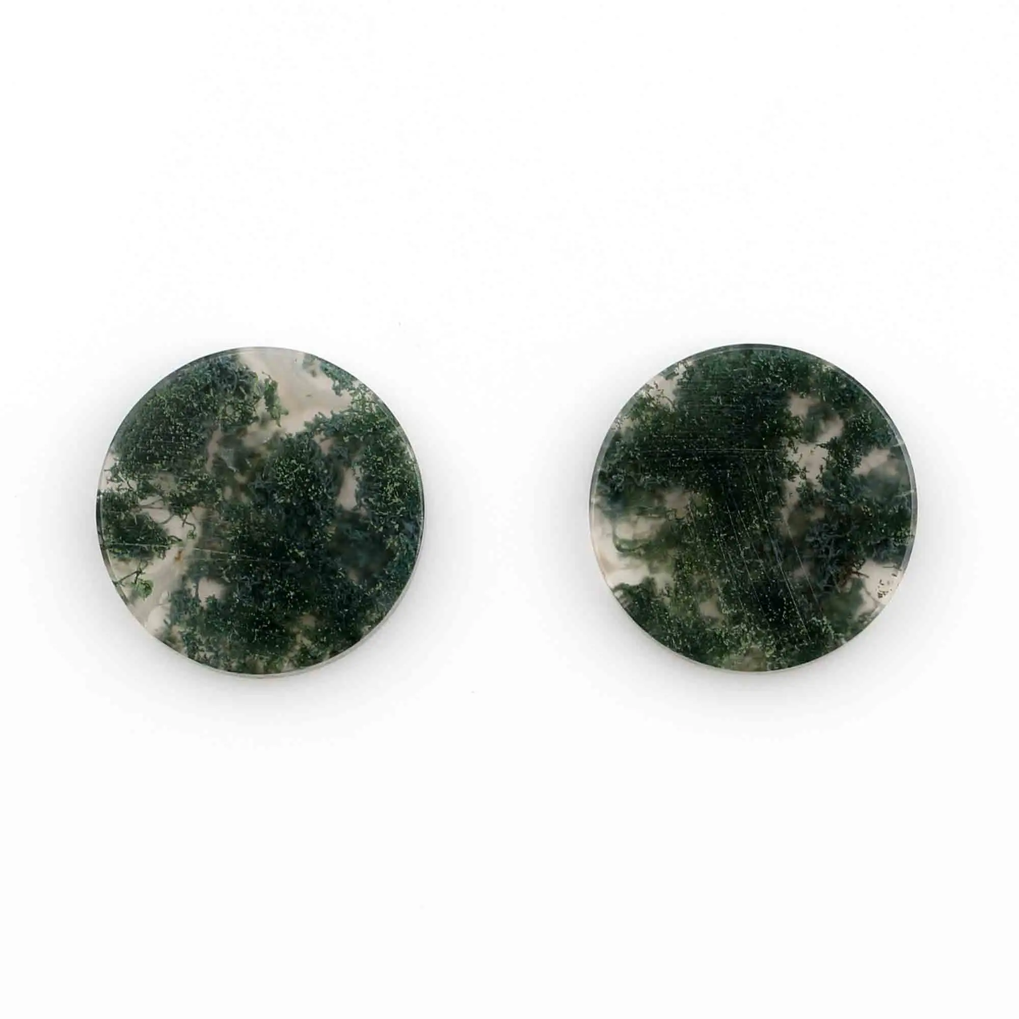 Bulk Supply Natural Moss Agate 12 MM Smooth Flat Round Shape Loose Gemstone Cabochon Moss Agate Stone Cabochon