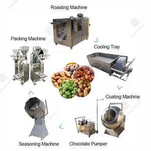 Professionele Aangepaste Pinda Chocolade Bal Poeder Coating Pinda Making Machine Lijn