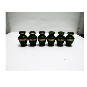 BLESSING DARK GREEN KEEPSAKE CREMATION URN <b>FUNERAL</b> <b>SUPPLIES</b> BRASSWORLD INDIA - Product Image 1