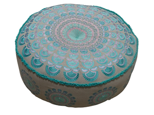 คอลเลกชั่นอันสมัยทันสมัยคอลเลกชั่น pouffe พื้นปักลายแมนดาลาทำมือ - Product Image 3