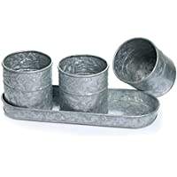 Juego de carrito de herramientas galvanizado cilíndrico de 3 diseños elegantes perfectos para el hogar y utensilios de cocina Almacenamiento de vajilla de metal - Product Image 4