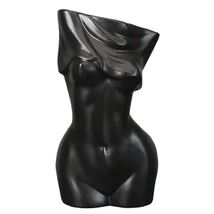 Ceramics Statue Flower Vase Bust Sexy Female Body Shaped Flower pot for Birthday Gifts Home Office Decoration