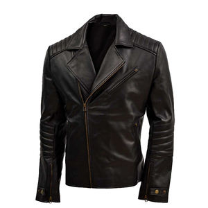 Men's Leather Jacket for Biker <b>Distressed</b> Genuine Lambskin <b>Top</b> Quality Material / Wholesale Price Jacket - Product Image 1