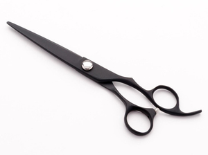 Ciseaux de barbier professionnels de haute qualité, noirs, pour la coupe de cheveux, en acier inoxydable, avec logo personnalisé - Product Image 3