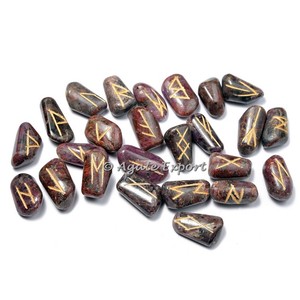 Juego de Runas de rubí estilo Feng Shui para curar piedras preciosas de ágata tallada decoración del hogar de amor grabado - Product Image 1