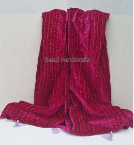 Couette Kantha indienne en velours, vente en gros, couverture réversible, en coton, faite à la main - Product Image 2