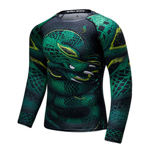Men Sport Skin T-shirt Long Sleeves Fitness MMA Workout Clothes Yoga Rash <b>Guard</b> - Product Image 4