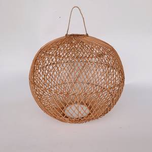 Abat-jour en rotin naturel/noir 200, luminaire suspendu, design de circuit d'éclairage vietnamien, couleur naturelle/noir - Product Image 5